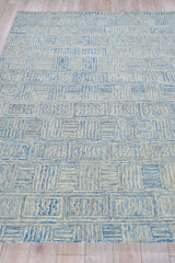 Exquisite Rugs Naturals Handmade Hand-tufted New Zealand Wool on Canvas 6778 Blue/Ivory 5' x 8' Area Rug