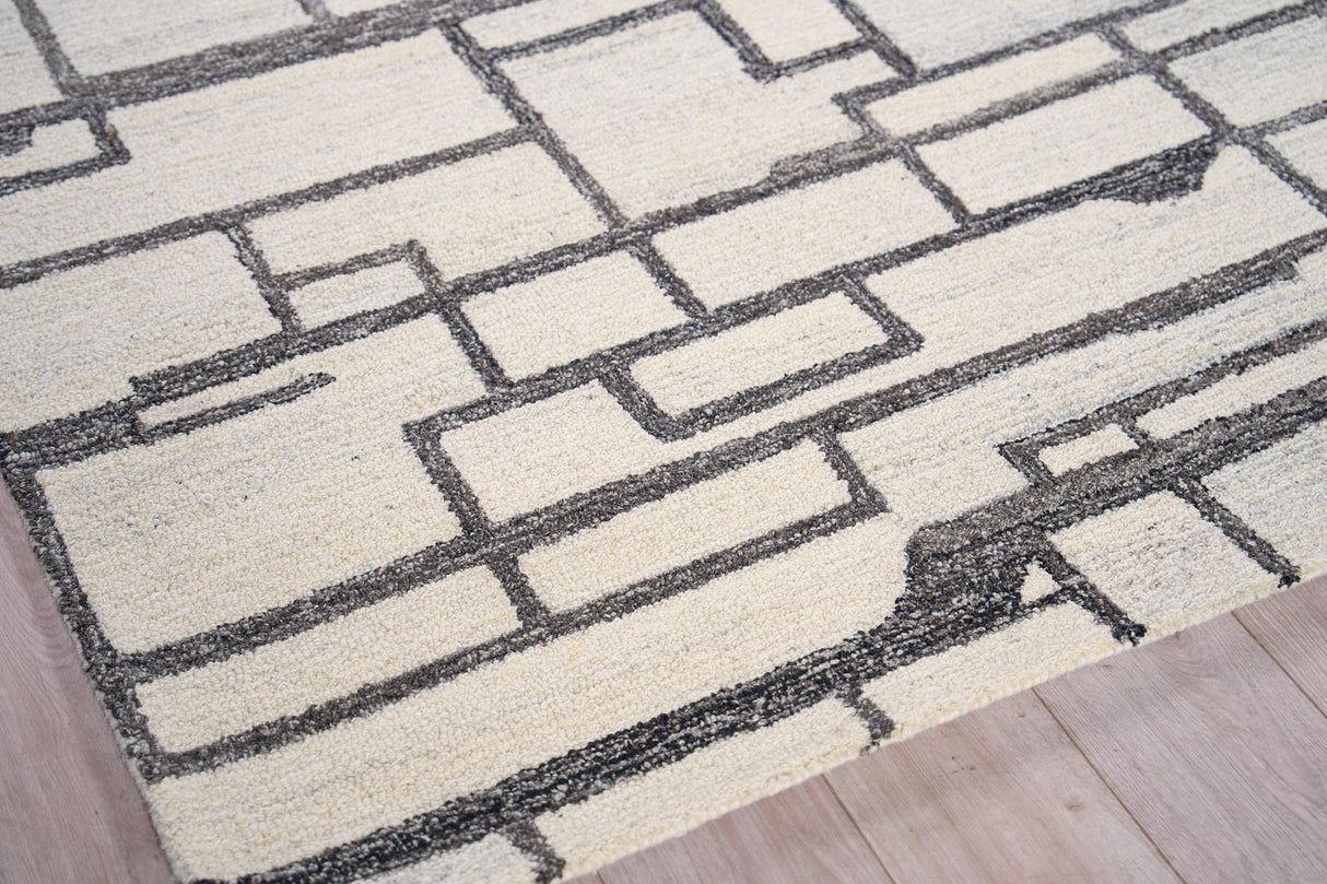 Exquisite Rugs Naturals Handmade Hand-tufted New Zealand Wool on Canvas 6781 Charcoal 9' x 6' Area Rug