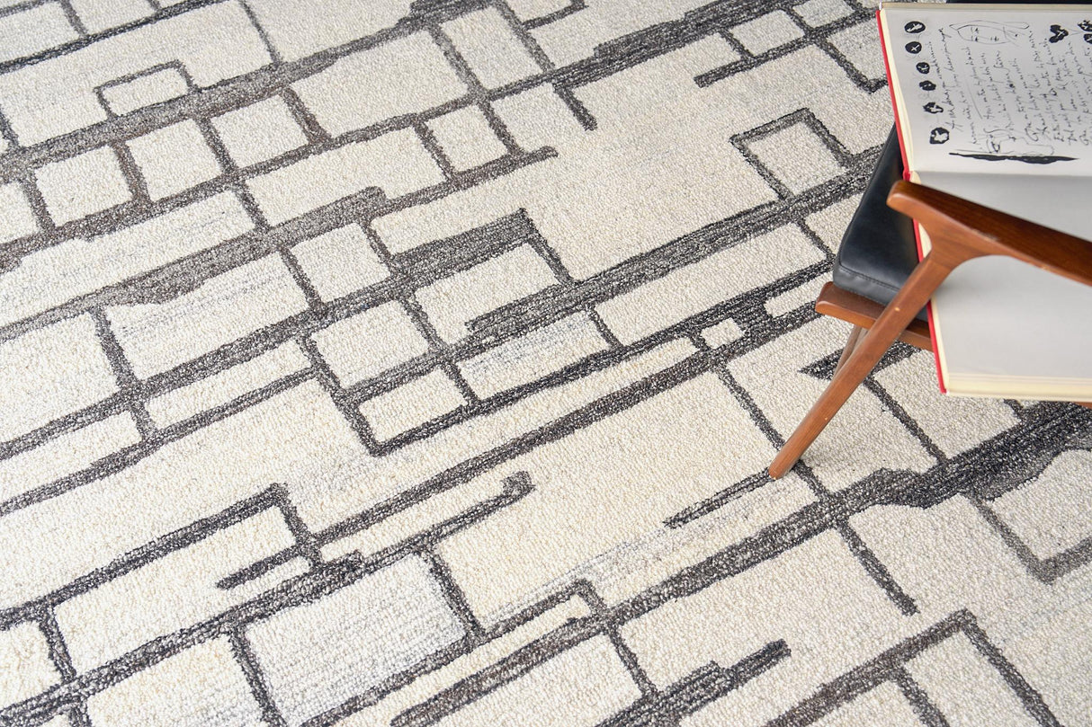 Exquisite Rugs Naturals Handmade Hand-tufted New Zealand Wool on Canvas 6781 Charcoal 8' x 5' Area Rug
