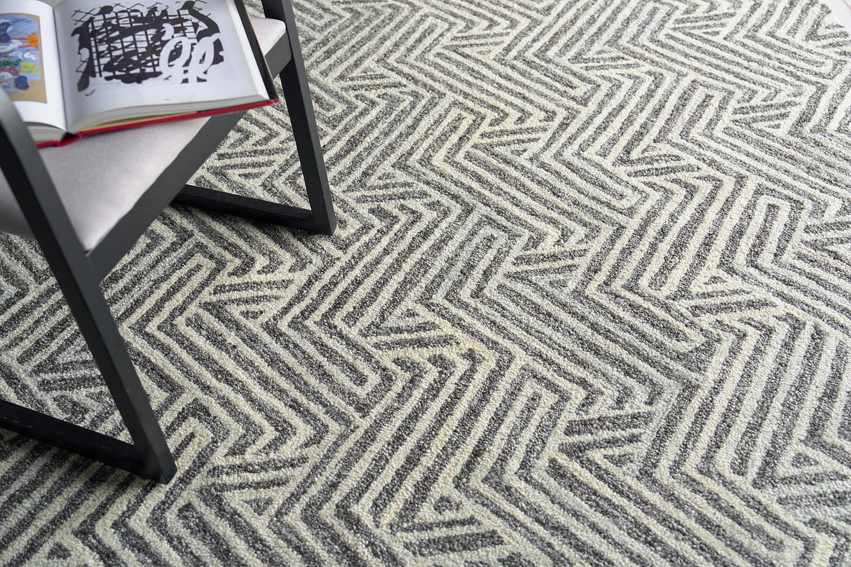 Exquisite Rugs Naturals Handmade Hand-tufted New Zealand Wool on Canvas 6782 Gray/Ivory 8' x 5' Area Rug