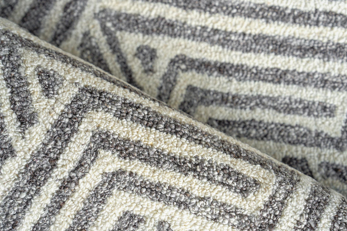 Exquisite Rugs Naturals Handmade Hand-tufted New Zealand Wool on Canvas 6782 Gray/Ivory 10' x 8' Area Rug