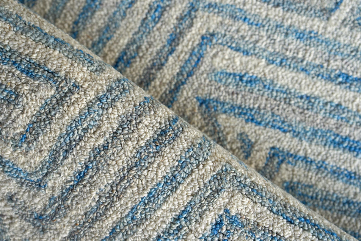 Exquisite Rugs Naturals Handmade Hand-tufted New Zealand Wool on Canvas 6783 Blue/Ivory 15' x 12' Area Rug