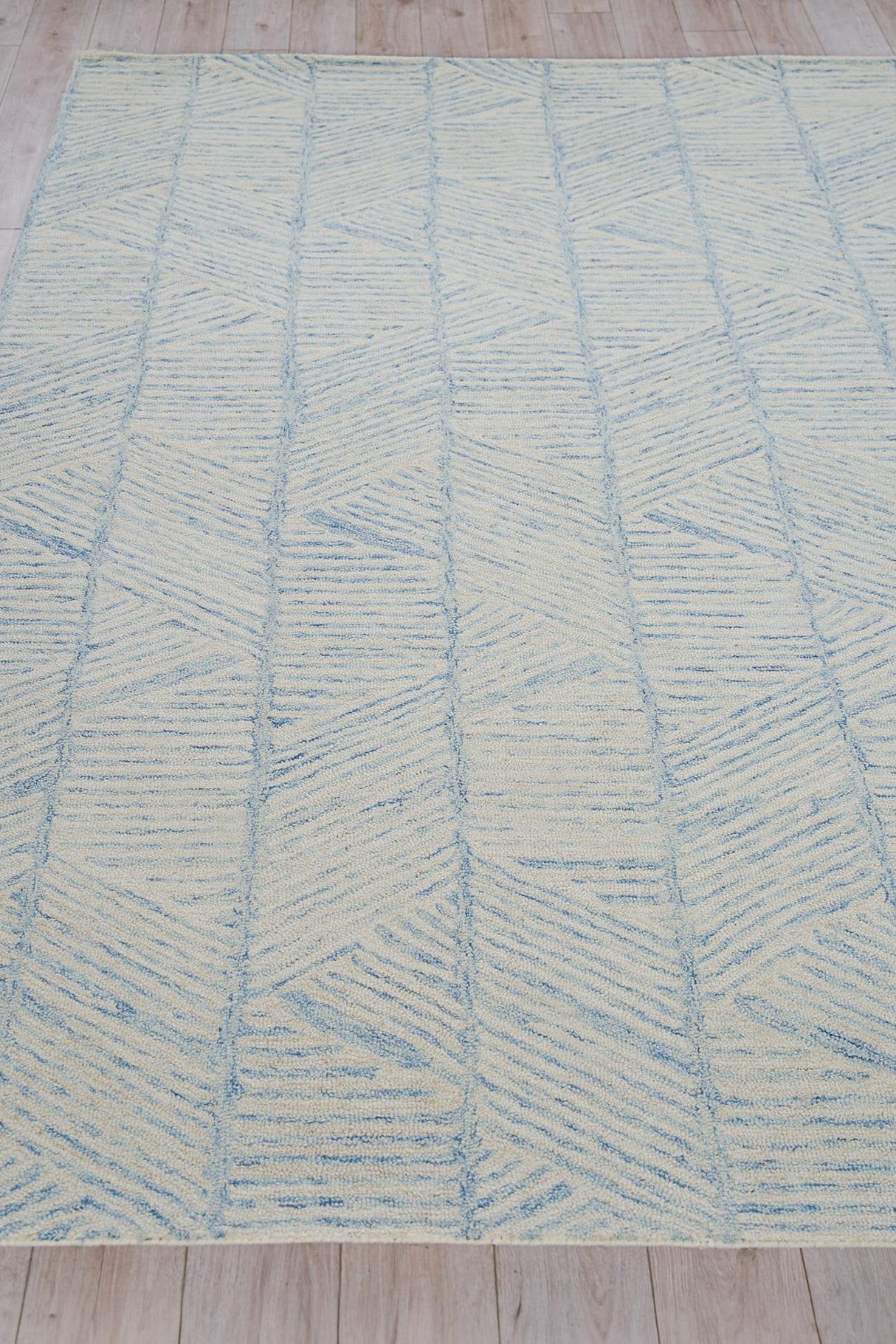 Exquisite Rugs Kascata Handmade Hand-tufted New Zealand Wool on Canvas 6785 Blue/Ivory 9' x 12' Area Rug