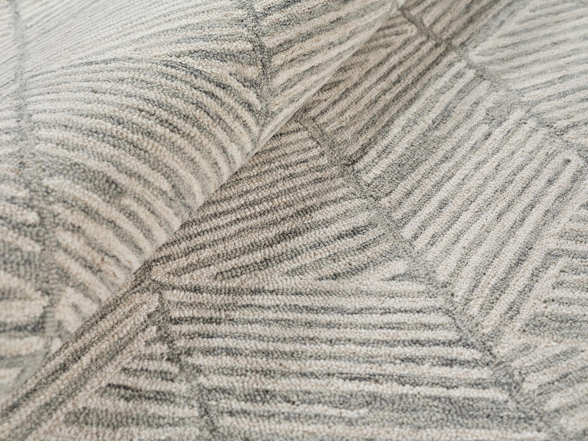 Exquisite Rugs Kascata Handmade Hand-tufted New Zealand Wool on Canvas 6786 Silver/Ivory 2' x 3' Area Rug