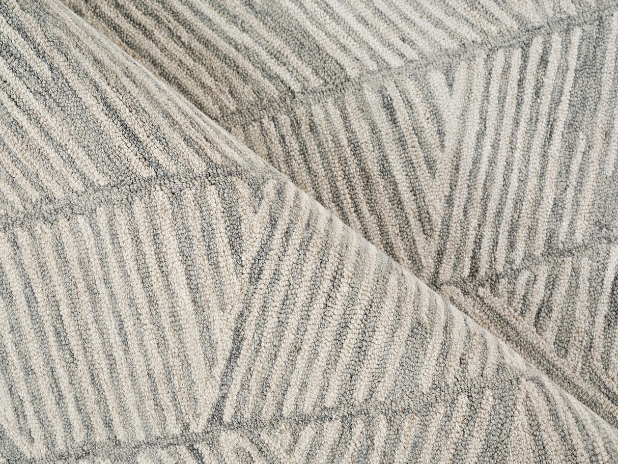 Exquisite Rugs Kascata Handmade Hand-tufted New Zealand Wool on Canvas 6786 Silver/Ivory 2' x 3' Area Rug