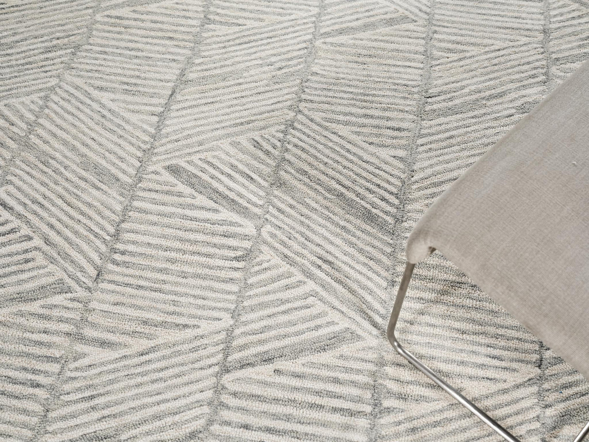 Exquisite Rugs Kascata Handmade Hand-tufted New Zealand Wool on Canvas 6786 Silver/Ivory 2' x 3' Area Rug