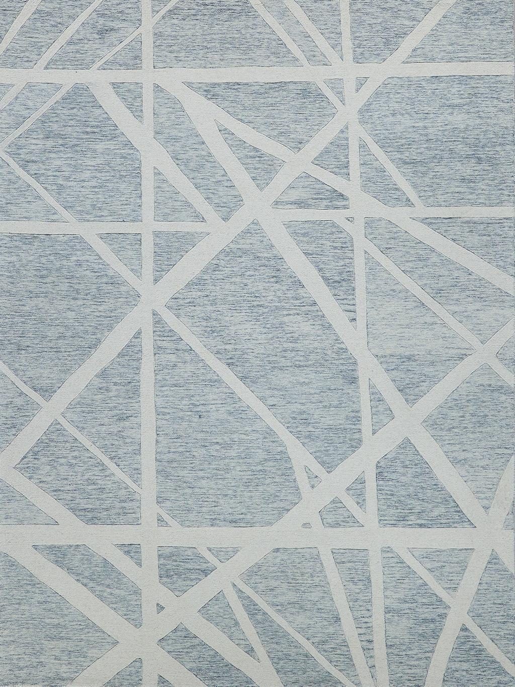 Exquisite Rugs Miami Handmade Hand-tufted New Zealand Wool on Canvas 6791 Silver/Ivory 6' x 9' Area Rug