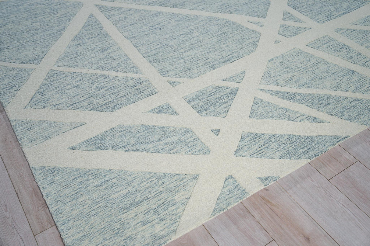 Exquisite Rugs Miami Handmade Hand-tufted New Zealand Wool on Canvas 6791 Silver/Ivory 6' x 9' Area Rug