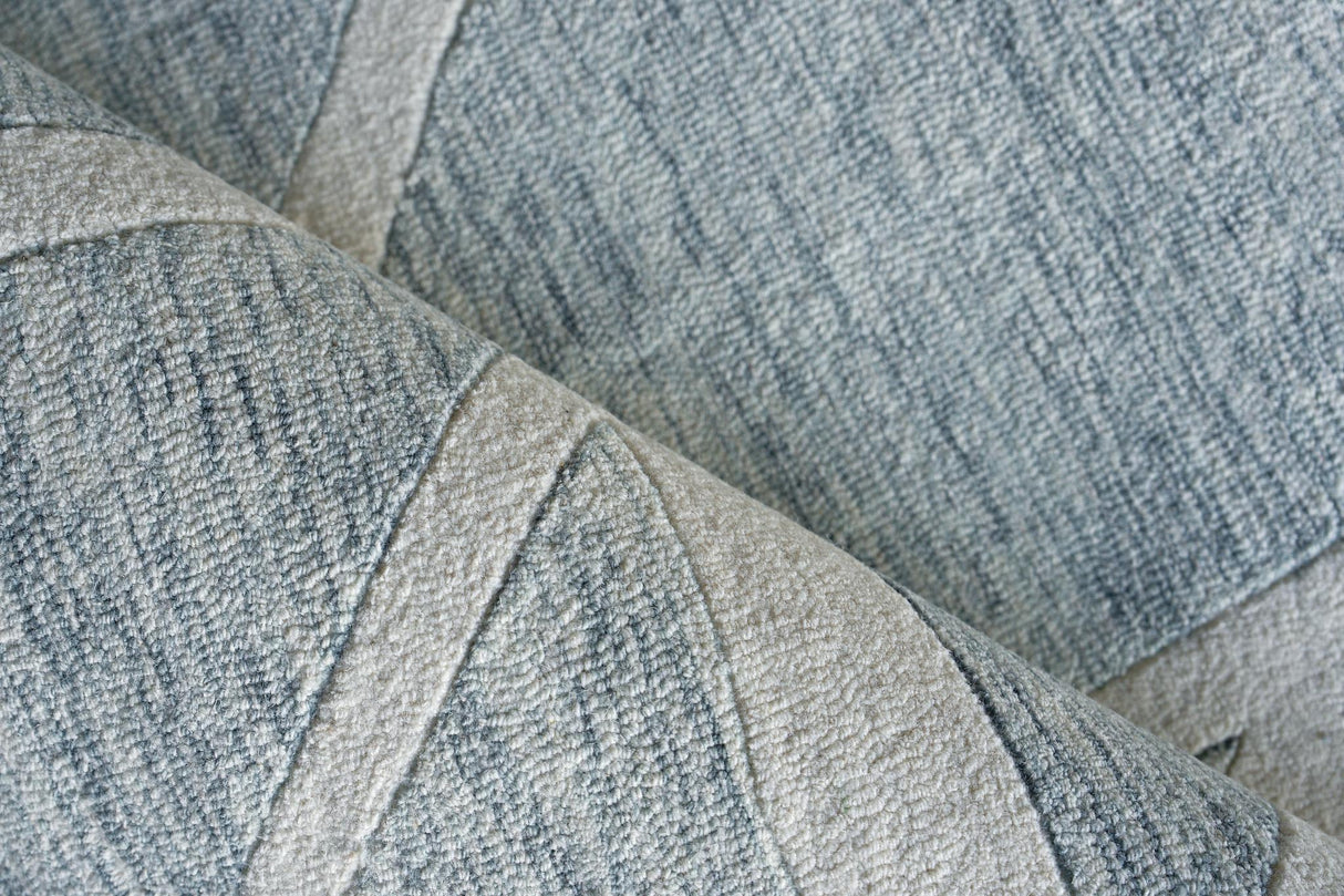 Exquisite Rugs Miami Handmade Hand-tufted New Zealand Wool on Canvas 6791 Silver/Ivory 6' x 9' Area Rug