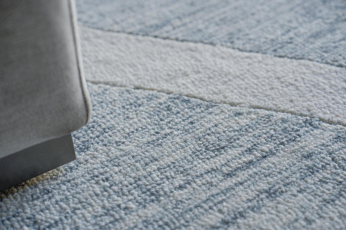 Exquisite Rugs Miami Handmade Hand-tufted New Zealand Wool on Canvas 6791 Silver/Ivory 6' x 9' Area Rug