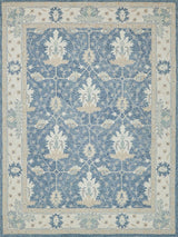 Exquisite Rugs Claremont Oushak Handmade Hand-tufted New Zealand Wool on Canvas 6793 Blue/Ivory 8' x 10' Area Rug