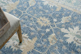 Exquisite Rugs Claremont Oushak Handmade Hand-tufted New Zealand Wool on Canvas 6793 Blue/Ivory 10' x 8' Area Rug