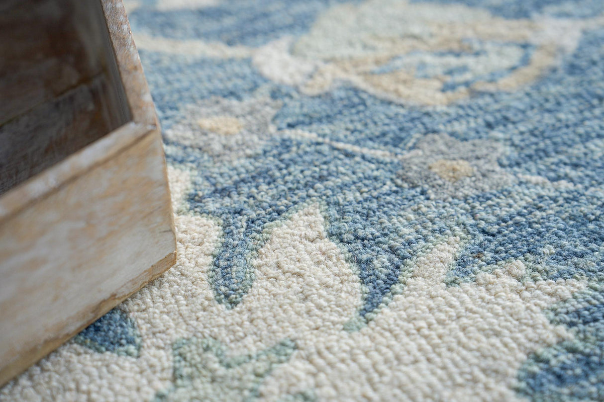 Exquisite Rugs Claremont Oushak Handmade Hand-tufted New Zealand Wool on Canvas 6793 Blue/Ivory 10' x 8' Area Rug
