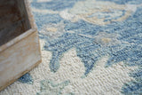 Exquisite Rugs Claremont Oushak Handmade Hand-tufted New Zealand Wool on Canvas 6793 Blue/Ivory 10' x 8' Area Rug