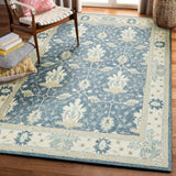 Exquisite Rugs Claremont Oushak Handmade Hand-tufted New Zealand Wool on Canvas 6793 Blue/Ivory 12' x 9' Area Rug
