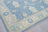 Exquisite Rugs Claremont Oushak Handmade Hand-tufted New Zealand Wool on Canvas 6793 Blue/Ivory 12' x 9' Area Rug