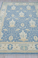 Exquisite Rugs Claremont Oushak Handmade Hand-tufted New Zealand Wool on Canvas 6793 Blue/Ivory 12' x 9' Area Rug