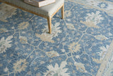 Exquisite Rugs Claremont Oushak Handmade Hand-tufted New Zealand Wool on Canvas 6793 Blue/Ivory 12' x 9' Area Rug