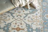 Exquisite Rugs Claremont Oushak Handmade Hand-tufted New Zealand Wool on Canvas 6794 Ivory/Light Blue 12' x 15' Area Rug