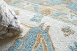 Exquisite Rugs Claremont Oushak Handmade Hand-tufted New Zealand Wool on Canvas 6794 Ivory/Light Blue 12' x 15' Area Rug