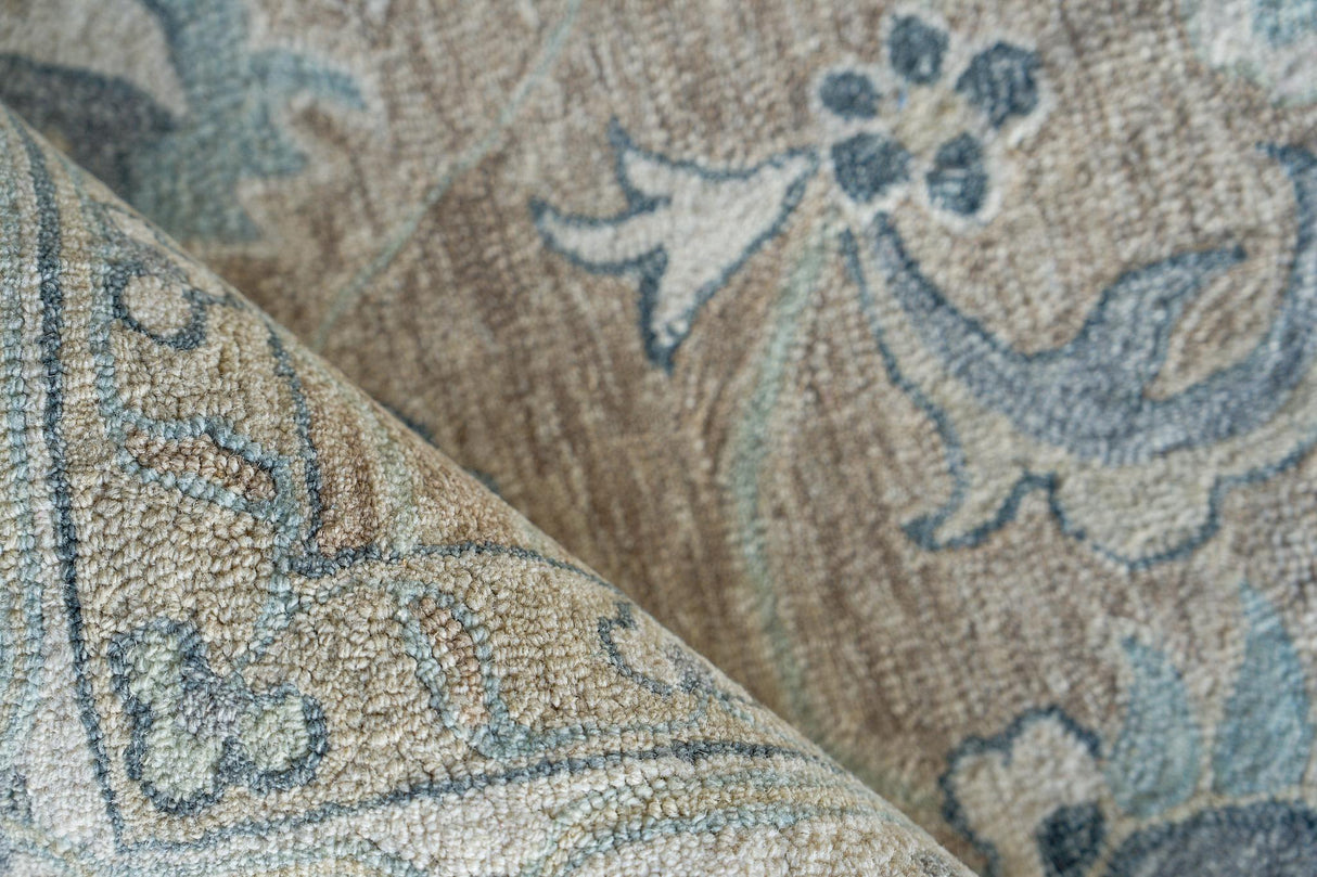 Exquisite Rugs Claremont Oushak Handmade Hand-tufted New Zealand Wool on Canvas 6795 Light Brown/Ivory 5' x 8' Area Rug