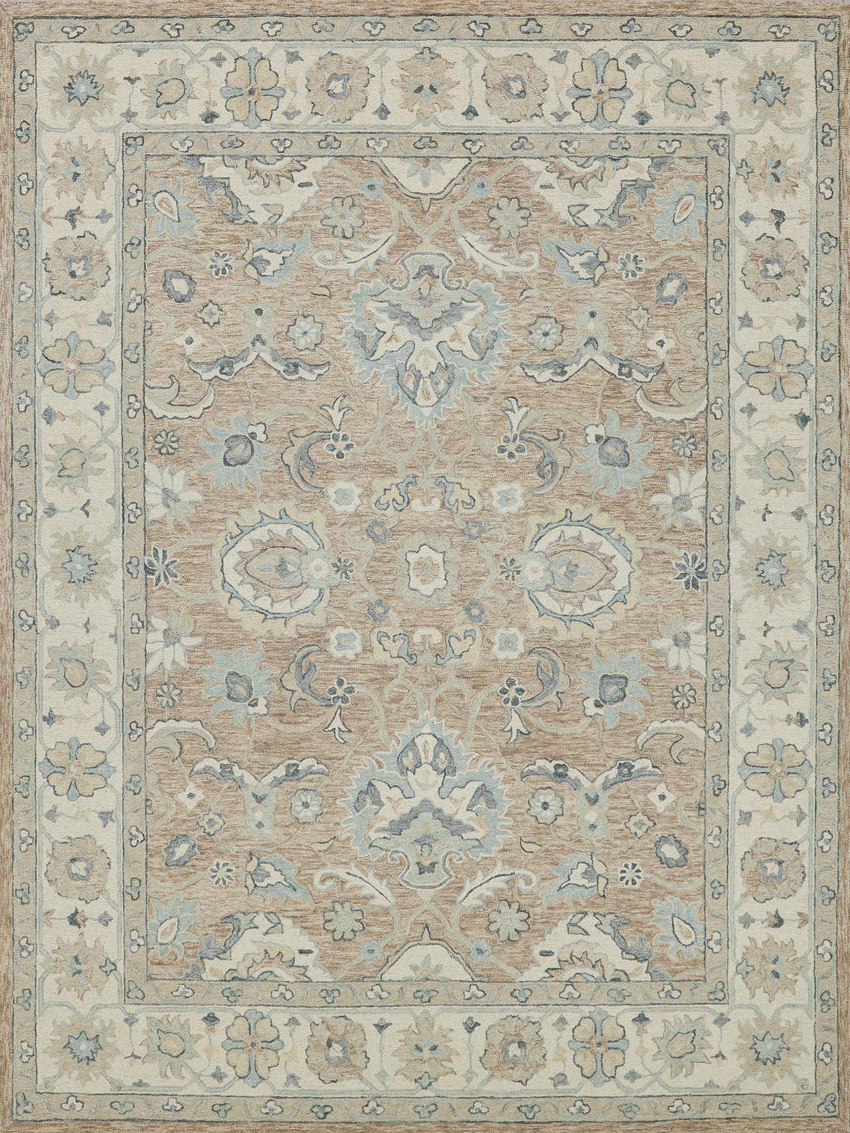 Exquisite Rugs Claremont Oushak Handmade Hand-tufted New Zealand Wool on Canvas 6795 Light Brown/Ivory 9' x 12' Area Rug