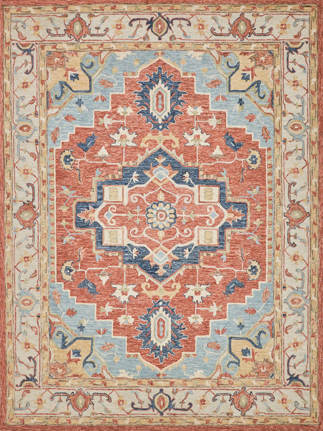 Exquisite Rugs Richmond Serapi Handmade Hand-tufted New Zealand Wool on Canvas 6796 Beige/Red 9' x 12' Area Rug