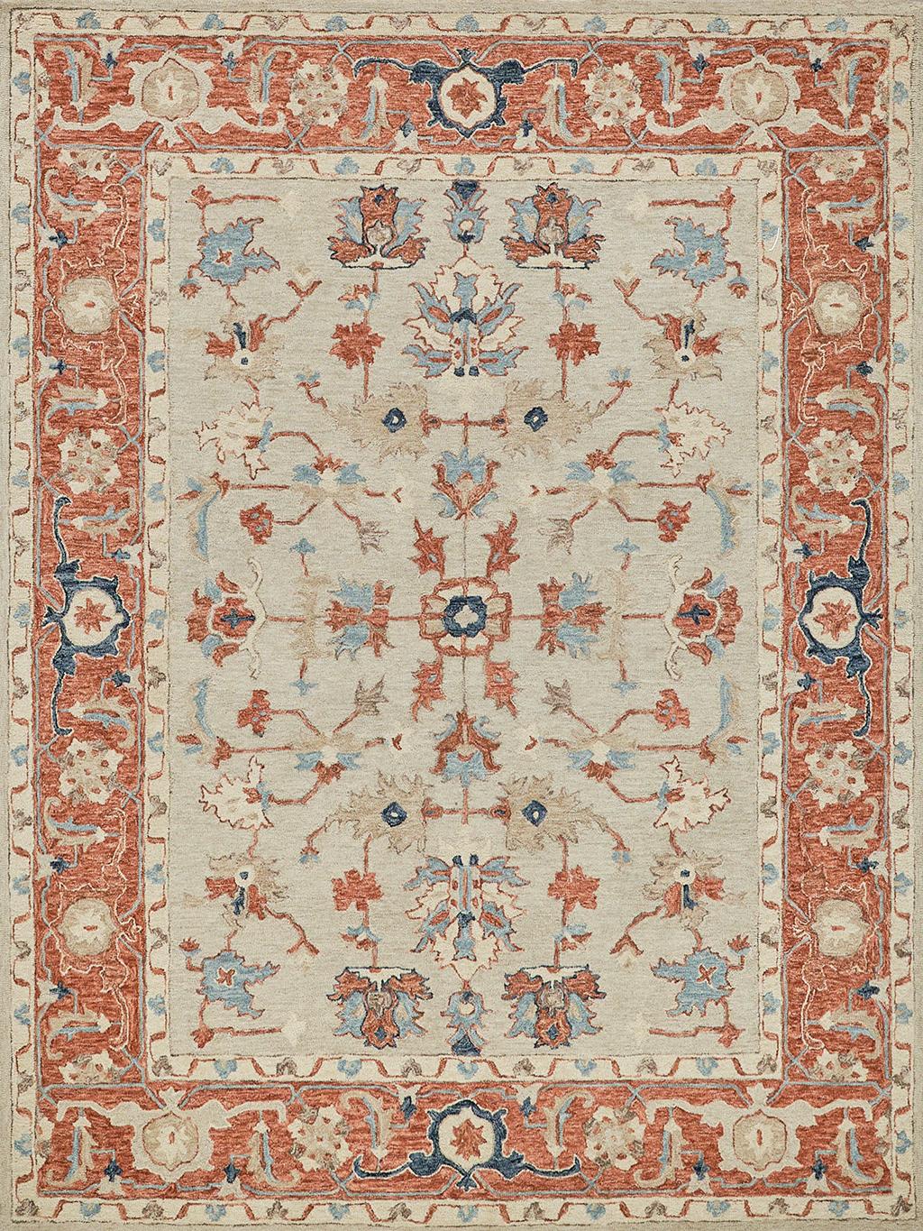 Exquisite Rugs Richmond Serapi Handmade Hand-tufted New Zealand Wool on Canvas 6798 Beige/Rust 5' x 8' Area Rug
