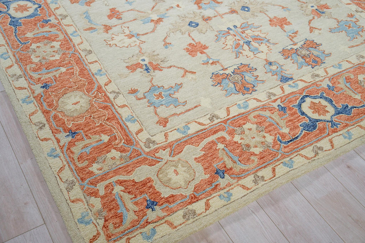 Exquisite Rugs Richmond Serapi Handmade Hand-tufted New Zealand Wool on Canvas 6798 Beige/Rust 5' x 8' Area Rug