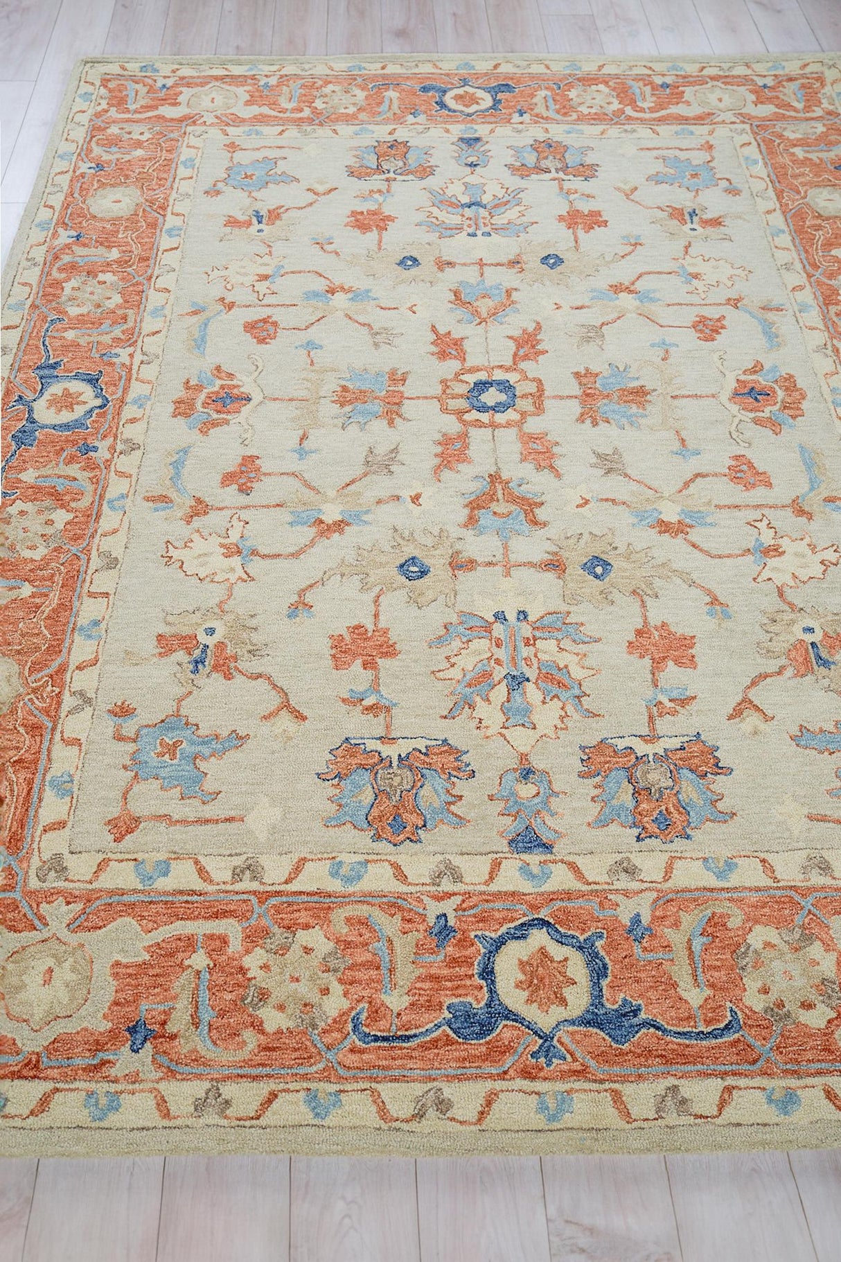 Exquisite Rugs Richmond Serapi Handmade Hand-tufted New Zealand Wool on Canvas 6798 Beige/Rust 5' x 8' Area Rug