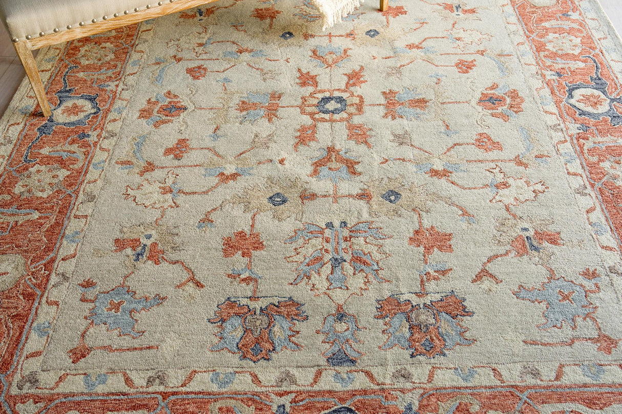 Exquisite Rugs Richmond Serapi Handmade Hand-tufted New Zealand Wool on Canvas 6798 Beige/Rust 5' x 8' Area Rug