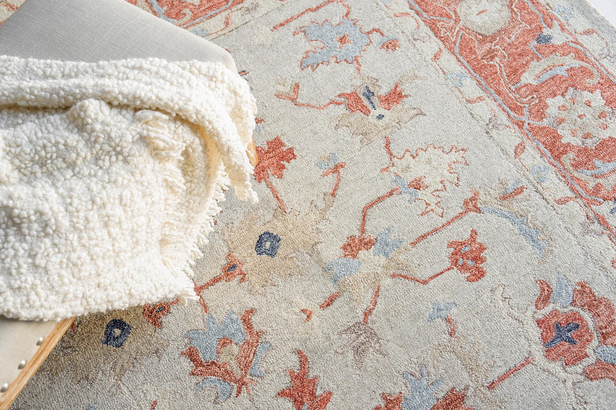 Exquisite Rugs Richmond Serapi Handmade Hand-tufted New Zealand Wool on Canvas 6798 Beige/Rust 6' x 9' Area Rug