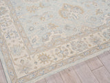Exquisite Rugs Marietta Oushak Handmade Hand-tufted New Zealand Wool on Canvas 6823 Light Blue/Ivory 14' x 18' Area Rug