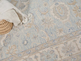 Exquisite Rugs Marietta Oushak Handmade Hand-tufted New Zealand Wool on Canvas 6823 Light Blue/Ivory 14' x 18' Area Rug