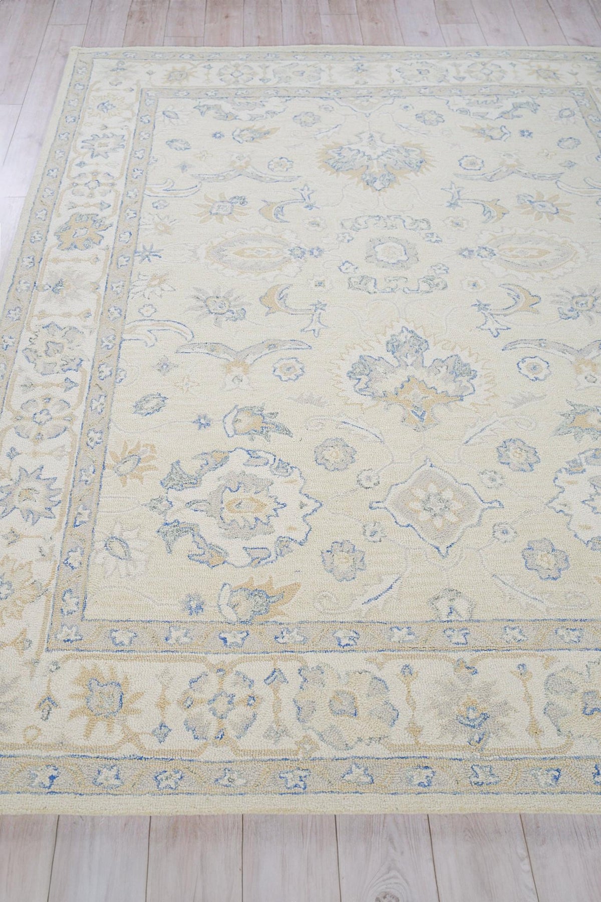 Exquisite Rugs Marietta Oushak Handmade Hand-tufted New Zealand Wool on Canvas 6822 Ivory/Ivory 9' x 12' Area Rug