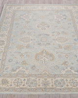 Exquisite Rugs Marietta Oushak Handmade Hand-tufted New Zealand Wool on Canvas 6823 Light Blue/Ivory 8' x 10' Area Rug