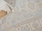 Exquisite Rugs Marietta Oushak Handmade Hand-tufted New Zealand Wool on Canvas 6823 Light Blue/Ivory 8' x 10' Area Rug