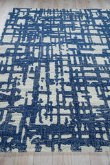 Exquisite Rugs Aspen Handmade Hand-tufted New Zealand Wool on Canvas 6824 Navy/Natural Gray 9' x 12' Area Rug