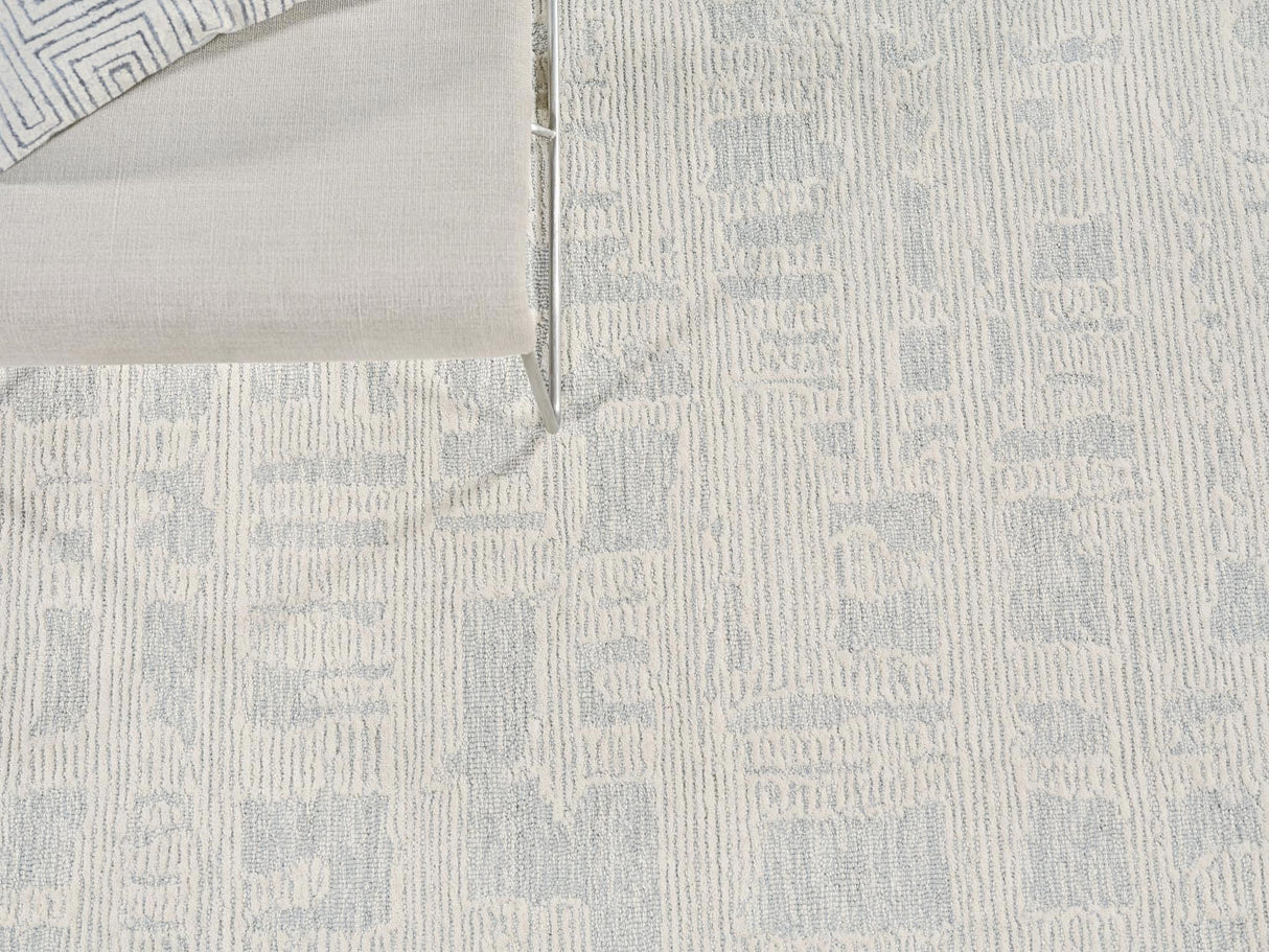 Exquisite Rugs Aspen Handmade Hand-tufted New Zealand Wool on Canvas 6825 Blue/Ivory 10' x 14' Area Rug