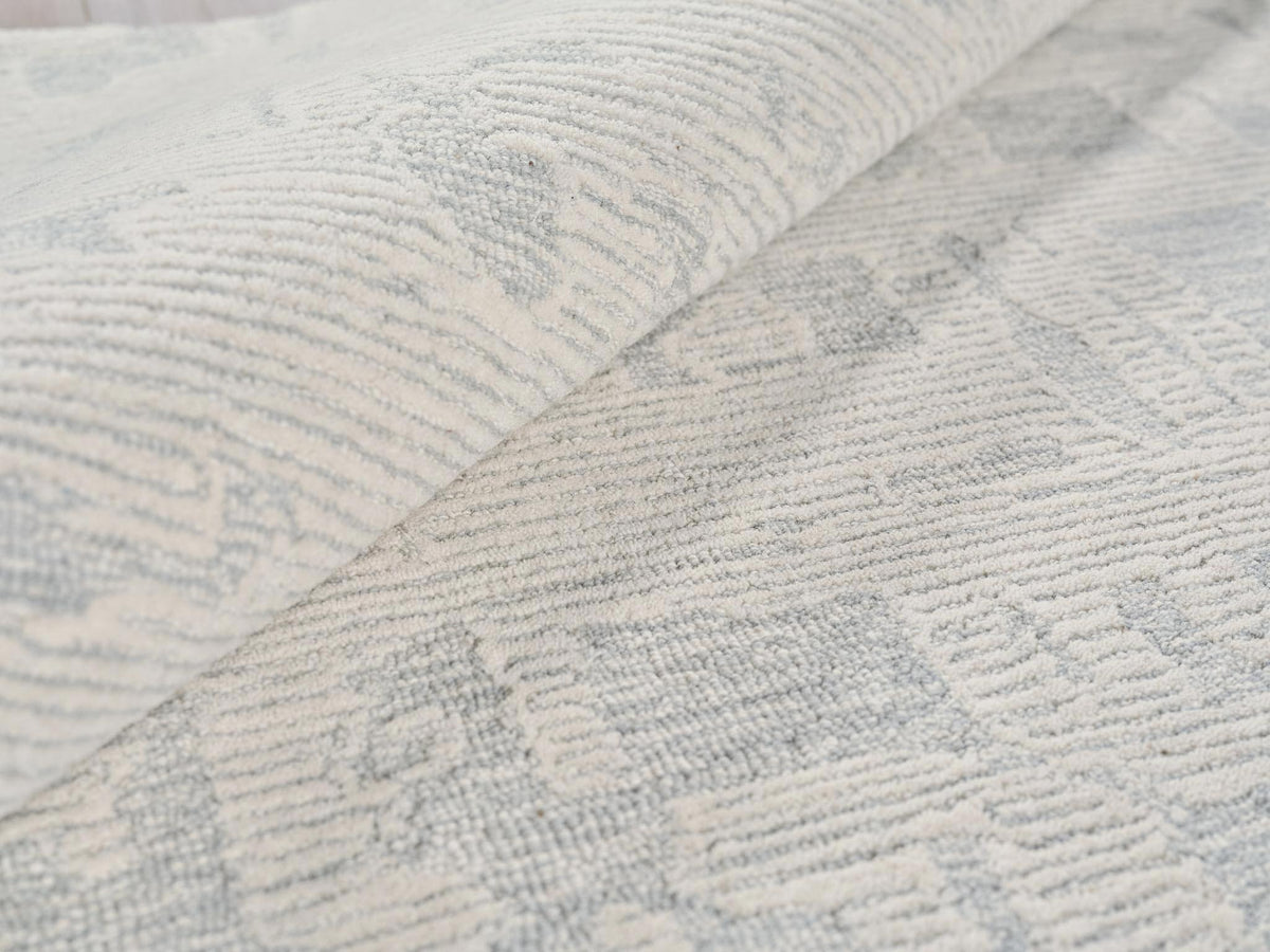 Exquisite Rugs Aspen Handmade Hand-tufted New Zealand Wool on Canvas 6825 Blue/Ivory 6' x 9' Area Rug