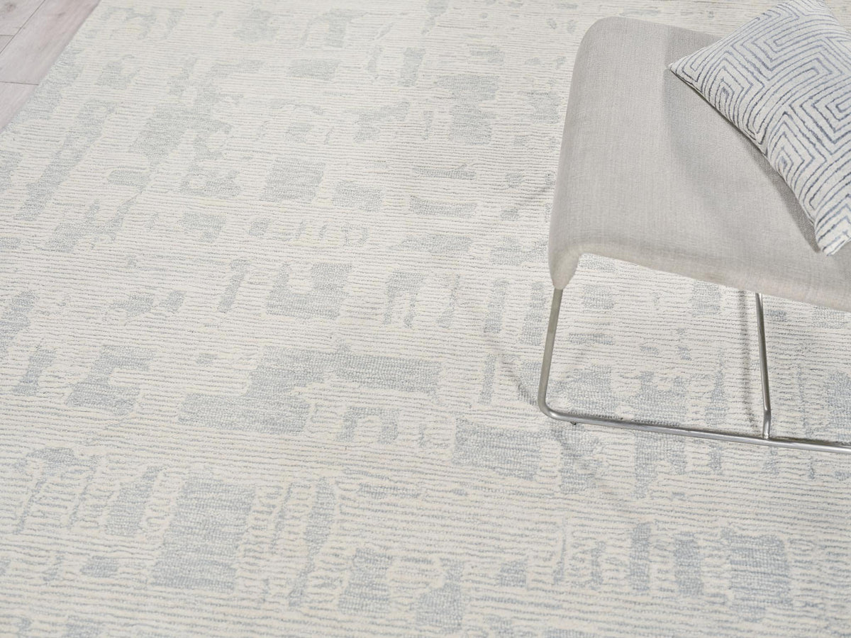 Exquisite Rugs Aspen Handmade Hand-tufted New Zealand Wool on Canvas 6825 Blue/Ivory 6' x 9' Area Rug