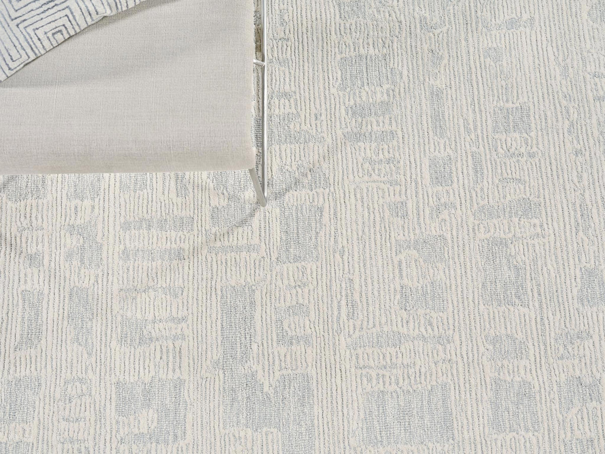 Exquisite Rugs Aspen Handmade Hand-tufted New Zealand Wool on Canvas 6825 Blue/Ivory 6' x 9' Area Rug