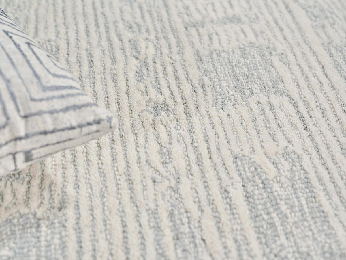 Exquisite Rugs Aspen Handmade Hand-tufted New Zealand Wool on Canvas 6825 Blue/Ivory 6' x 9' Area Rug