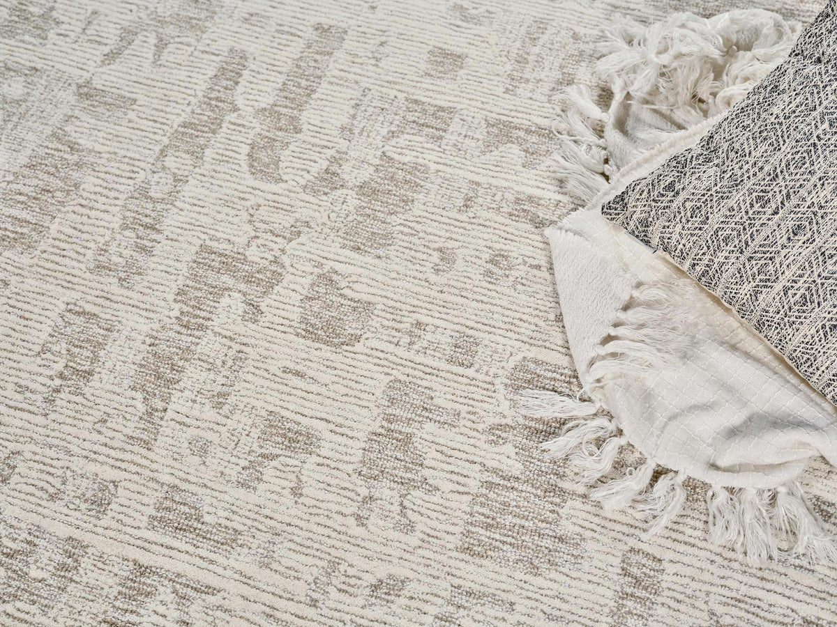 Exquisite Rugs Aspen Handmade Hand-tufted New Zealand Wool on Canvas 6827 Natural Beige/Ivory 10' x 14' Area Rug