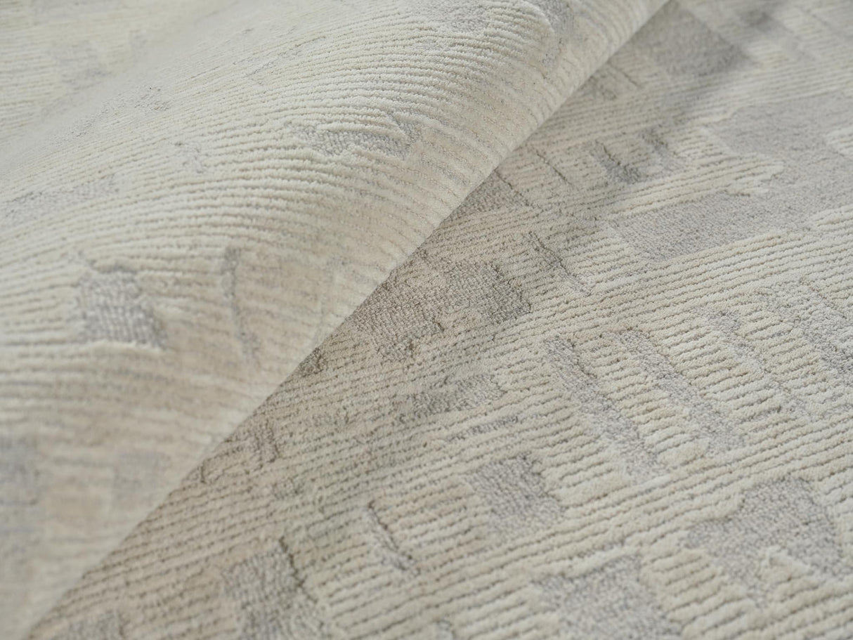 Exquisite Rugs Aspen Handmade Hand-tufted New Zealand Wool on Canvas 6828 Silver/Ivory 8' x 10' Area Rug