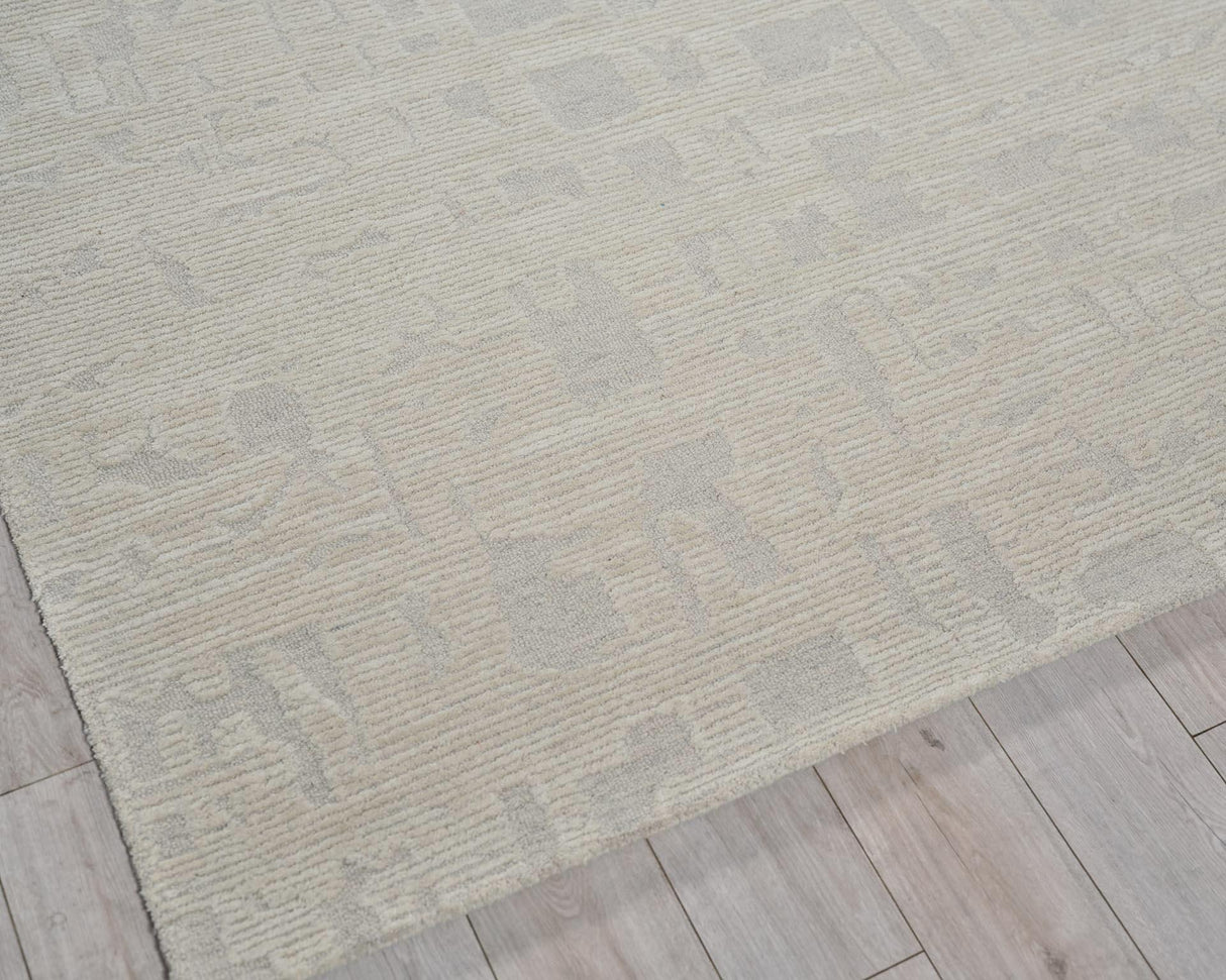 Exquisite Rugs Aspen Handmade Hand-tufted New Zealand Wool on Canvas 6828 Silver/Ivory 6' x 9' Area Rug
