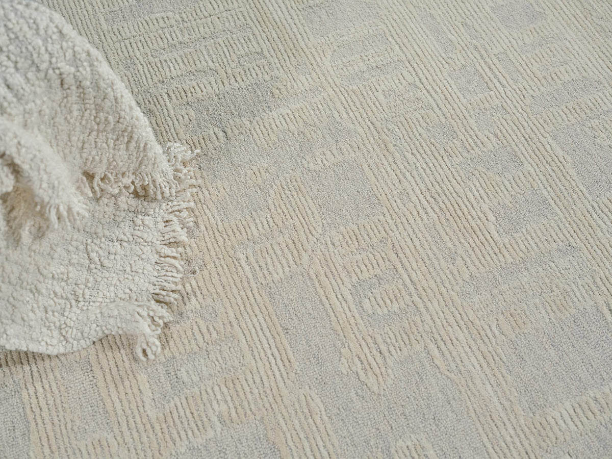 Exquisite Rugs Aspen Handmade Hand-tufted New Zealand Wool on Canvas 6828 Silver/Ivory 14' x 18' Area Rug