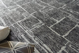 Exquisite Rugs Aldridge Hand-Knotted New Zealand Wool/Bamboo Silk 6829 Charcoal/Ivory 12' x 15' Area Rug