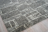 Exquisite Rugs Aldridge Hand-Knotted New Zealand Wool/Bamboo Silk 6829 Charcoal/Ivory 6' x 9' Area Rug