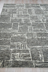 Exquisite Rugs Aldridge Hand-Knotted New Zealand Wool/Bamboo Silk 6829 Charcoal/Ivory 9' x 12' Area Rug